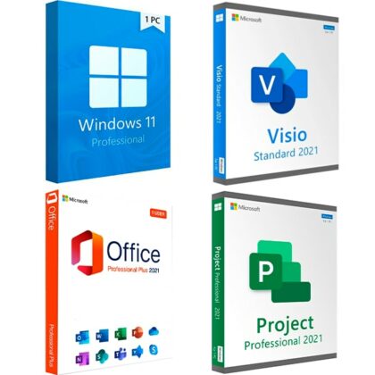 Windows 11 Professional + Project 2021 Professional + Office 2021 Professional + Visio 2021 Standard License for 3 PCs