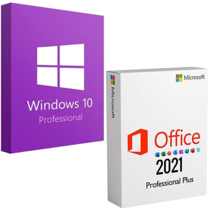 Microsoft Windows 10 Professional + Office 2021 Professional Plus License for 3 PCs