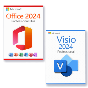 Microsoft Office 2024 Professional Plus + Microsoft Visio 2024 Professional Lizenz für 3 PC